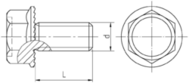 Esquisse Vis hexagonale filetage total SV similaire à DIN 6921