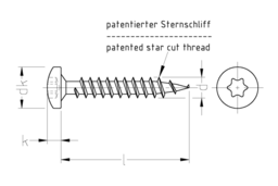 Schizzo JD Plus Universalschrauben Pan-Head, I-Stern, Vollgewinde gleitbeschichtet